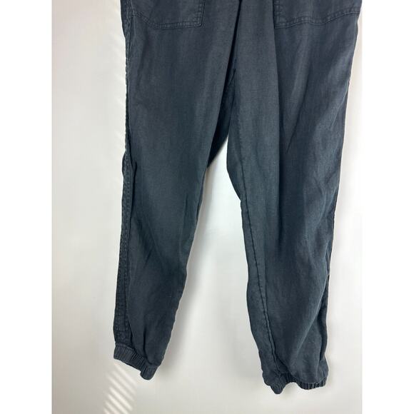 Athleta Cabo Linen Jogger Pant Faded Black Zip Pocket Pants Women's Size 8 - Picture 12 of 13